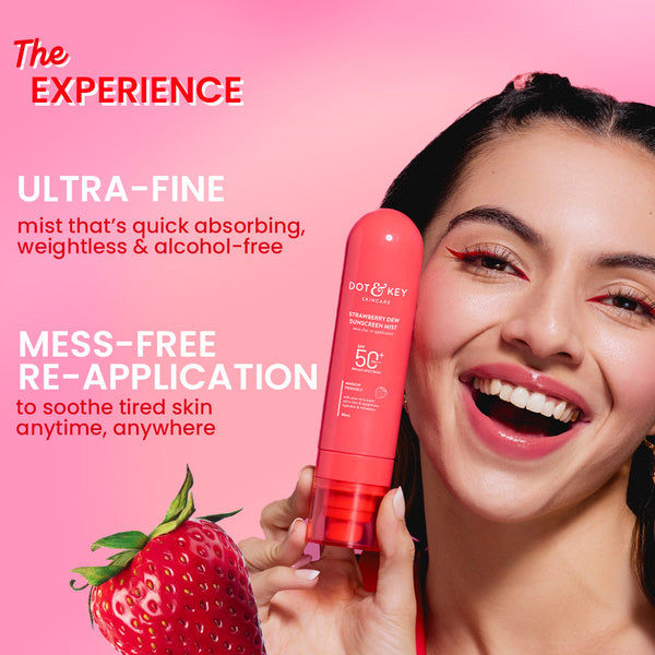 Strawberry Sunscreen Face Mist In-Vivo Tested SPF 50+ PA+++