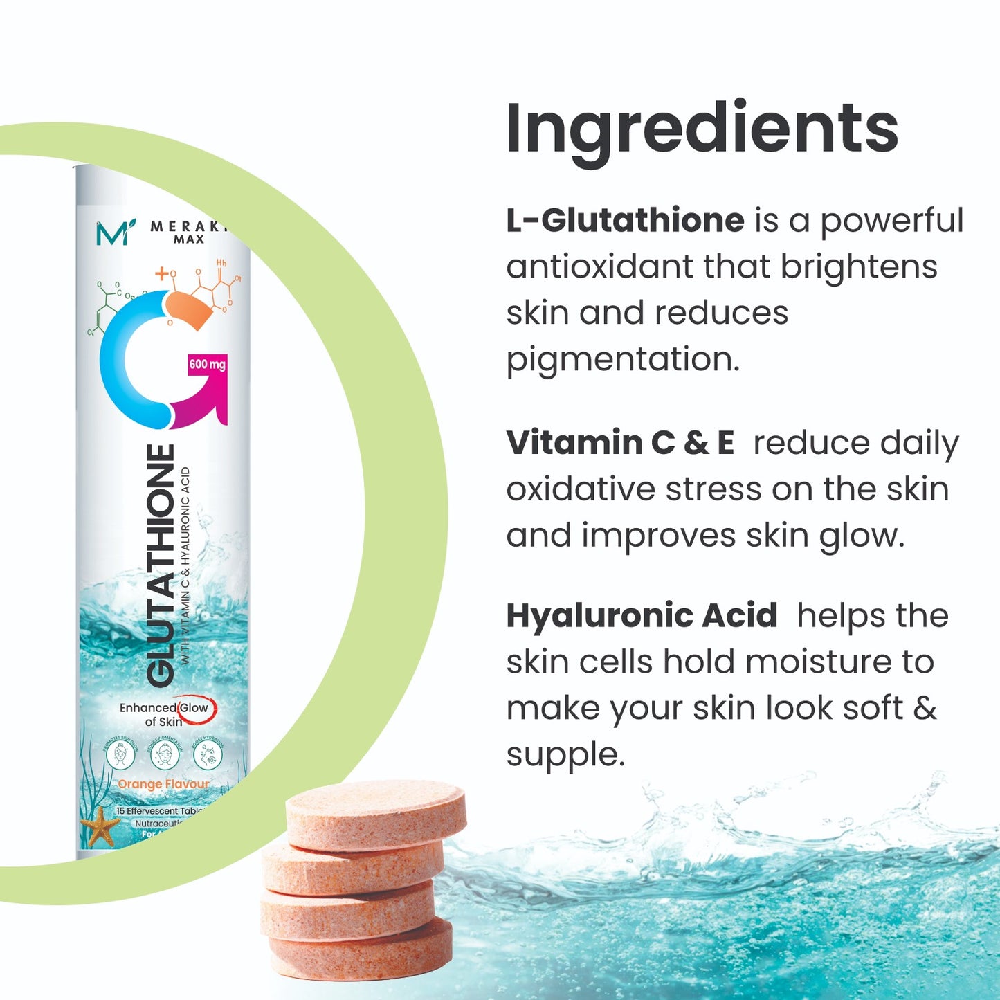 Meraki Max Glutathione Effervescent Tablets