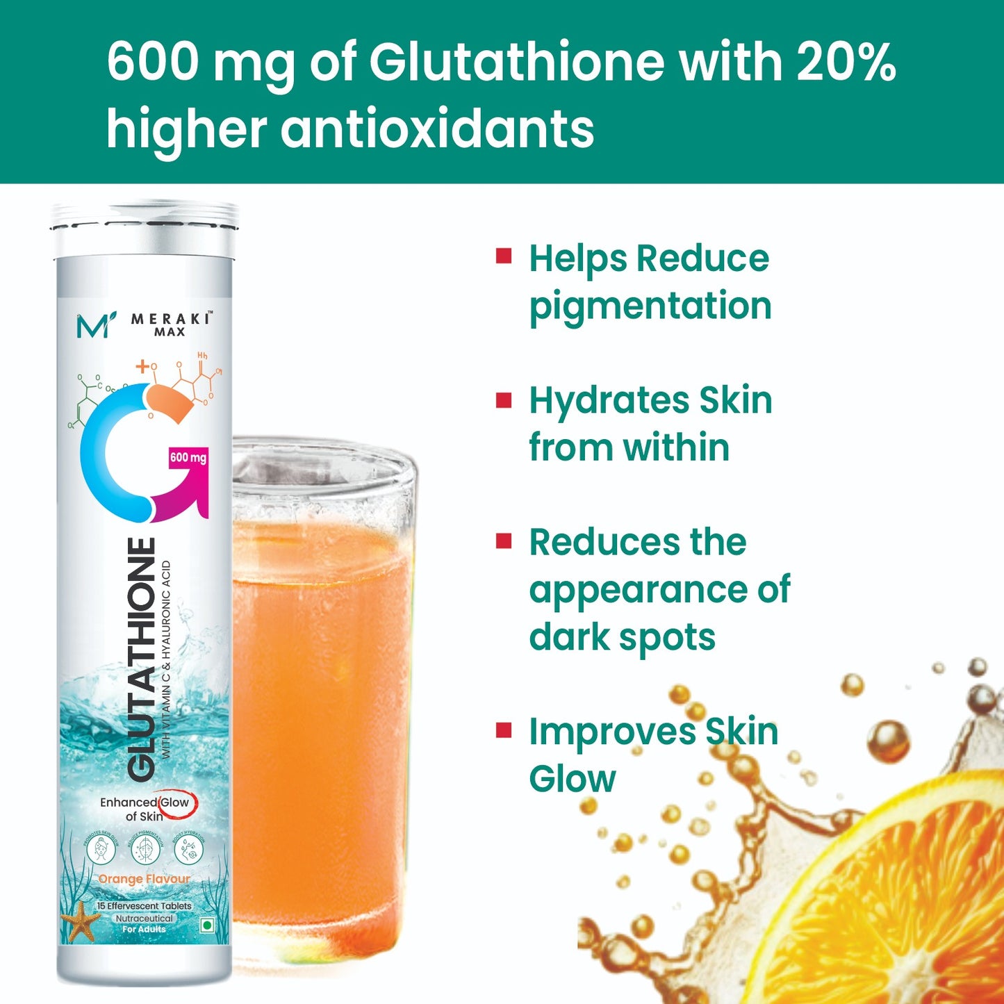 Meraki Max Glutathione Effervescent Tablets