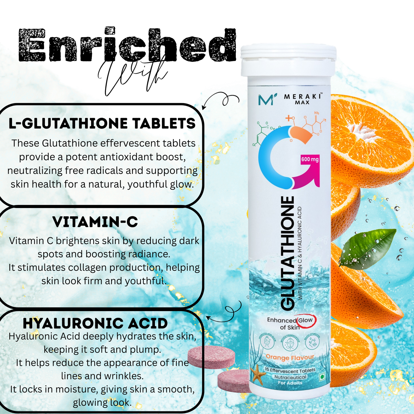 Meraki Max Glutathione Effervescent Tablets